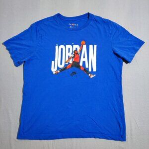 Air Jordan T-shirt men's size L blue with graphic design short sleeve